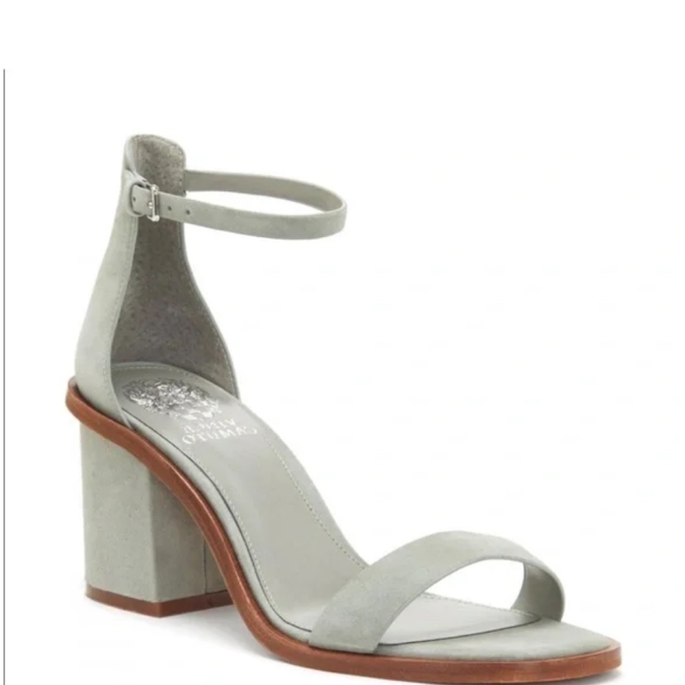 Elegant Gray Block Heel Sandals